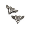 Green Girl Studios Pewter 20x33mm Follow Flying Heart Bead with a 3mm Hole - 1 per bag