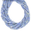 Dyed Light Blue Lace Agate 4x6mm Faceted Rondelle Beads - 15 inch strand