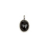 Onyx approximately 8x13mm Faceted Oval Drop with Sterling Silver Bezel - 1 piece
