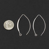 Sterling Silver 22x38.2mm Small Flat V Ear Wire with .925 stamp - 1 pair/2 pieces per bag