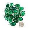 Green Onyx approximately 13x25mm Faceted Teardrop Drop with Sterling Silver Bezel - 1 piece