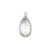 Quartz approximately 13x25mm Faceted Teardrop Drop with Sterling Silver Bezel - 1 piece