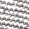 Fresh Water Pearl 6mm Peacock Top Drilled Button Beads - 8 inch strand