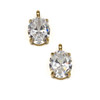 14k Gold Plated 304 Stainless Steel 8x13mm Faceted Table Cut Oval Clear Cubic Zirconia Drop Charm - 2 per bag