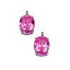 Silver 304 Stainless Steel 8x13mm Faceted Table Cut Oval Pink Cubic Zirconia Drop Charm - 2 per bag