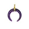 Amethyst 33mm Moon Pendant with Gold Plated Bail - 1 per bag