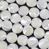 Mother of Pearl 20mm White Coin Beads - 15 inch strand