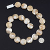 Mother of Pearl 20mm Tan Coin Beads - 15 inch strand