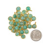 Amazonite approximately 7x10mm Faceted Coin Drop with Gold Vermeil Bezel - 1 piece