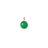Green Onyx approximately 7x10mm Faceted Coin Drop with Sterling Silver Bezel - 1 piece