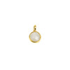 Moonstone approximately 7x10mm Faceted Coin Drop with Gold Vermeil Bezel - 1 piece