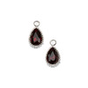 Silver 304 Stainless Steel 6x10mm Teardrop Charm with Red Cubic Zirconias - 2 per bag