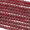 Crystal 4x6mm Matte Opaque Red Faceted Rondelle Beads - Approx. 18 inch strand