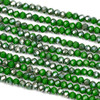 Crystal 3x4mm Opaque Shamrock Green with Hematite Kissed Faceted Rondelle Beads - Approx. 17 inch strand