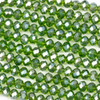 Crystal 4x6mm Green Faceted Rondelle Beads with a Silver finish - Approx. 16 inch strand
