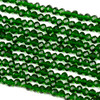 Crystal 3x4mm Dark Green Faceted Rondelle Beads - Approx. 16 inch strand