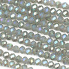 Crystal 4x6mm Opaque Frost Faceted Rondelle Beads with a Rainbow AB finish - Approx. 16 inch strand