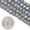 Crystal 4.5x6mm Opaque Gray Fog Faceted Rondelle Beads with an AB finish - Approx. 15 inch strand