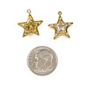 14k Gold Plated 304 Stainless Steel 15x16mm Star Charm with Clear Cubic Zirconias - 2 per bag