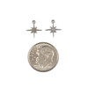 Two tiny 9x10mm star burst charms in stainless steel, displayed on a neutral background to show their detailed shape and metallic shine. Two tiny 9x10mm star burst charms in stainless steel, displayed on a neutral background to show their detailed shape and metallic shine.