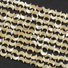 Mother of Pearl 6x8mm Tan Crescent Moon Beads - 15 inch strand