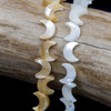 Cherry Tree Beads Mother of Pearl 8x10mm Crescent Moon Beads 