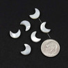 Mother of Pearl 8x10mm White Crescent Moon Beads - 6 pieces