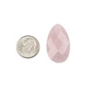 Rose Quartz 18x30mm Top Front Drilled Faceted Teardrop Pendant  - 1 per bag