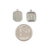 Cherry Tree Beads Silver 304 Stainless Steel 10x13mm Square Star Burst Charm with Clear Cubic Zirconia - 2 per bag 