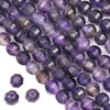 Large Hole Amethyst 10mm Faceted Lantern Beads with a 2.5mm Drilled Hole - approx. 8 inch strand