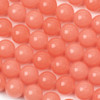 Glow-in-the-Dark Glass Round Beads - 10mm, Dark Grapefruit Pink #6, 15 inch strand