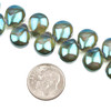 Glass 10x12mm Translucent Green Top Drilled Teardrop Beads - 8 inch strand