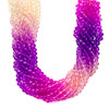 Crystal 6x8mm Pink & Purple Ombre Faceted Rondelle Beads - 16 inch strand