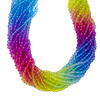 Crystal 5x6mm Bright Rainbow #2 Ombre Faceted Rondelle Beads - 16 inch strand
