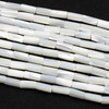 Mother of Pearl 4x8mm White Tube Beads - 16 inch strand