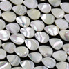 Mother of Pearl 13x18mm White Teardrop Beads - 16 inch strand