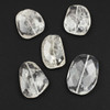 Cherry Tree Beads Clear Quartz approx. 30x40mm Faceted Through Drilled Flat Irregular Nugget Pendant - 1 piece 