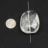 Clear Quartz approx. 30x40mm Faceted Through Drilled Flat Irregular Nugget Pendant - 1 piece