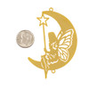 18k Gold Plated Stainless Steel 31x71mm Fairy Sitting on the Moon Link Components - 2 per bag