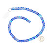Mermaid Glass or Imitation Glass Moonstone 6x8mm Matte Blue Rondelle Beads - #26, 15 inch strand
