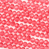 Crystal 4x6mm Pink Punch Faceted Rondelle Beads - Approx. 17 inch strand