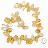 Citrine 12x20mm Top Drilled Pebble Beads - 16 inch strand