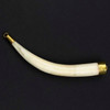 Cherry Tree Beads Bone approx. 18x140mm Horn Shaped Focal Link with Brass Cap and Loop at Bottom - 1 per bag 