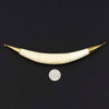Cherry Tree Beads Bone approx. 16x152mm Horn Shaped Centerpiece Pendant Link with Brass Caps and Loops - 1 per bag 