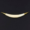Cherry Tree Beads Bone approx. 16x152mm Horn Shaped Centerpiece Pendant Link with Brass Caps and Loops - 1 per bag 