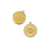 14k Gold Plated 304 Stainless Steel 17x19mm Evil Eye Coin Charms with Stars - 2 per bag