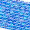 Mermaid Glass or Imitation Glass Moonstone 4x6mm Matte Blue Rondelle Beads - 15 inch strand