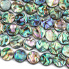 Abalone Paua Shell 14mm Coin Beads - 16 inch strand