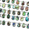 Abalone Paua Shell 8x12mm Top Drilled Teardrop Beads - 16 inch strand