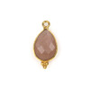 Peach Moonstone 10x21mm Faceted Teardrop Drop with Gold Vermeil Bezel and 3 Tiny Dots - 1 piece